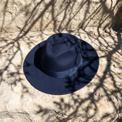 Hatter - Gårda Napoli Fedora Wool Hat (marineblå)