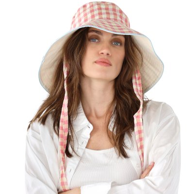 Hatter - Gårda Poppy Checkered sun hat (rosa)
