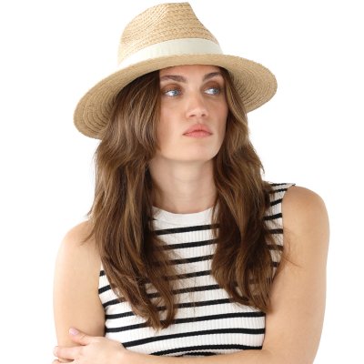 Stråhatt - Gårda Positano Fedora (natur/beige)