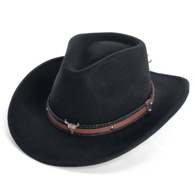 Hatter - Gårda Santaquin Crushable Wool felt Western hat (svart)