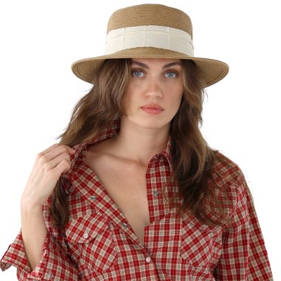 Stråhatt - Gårda Valletta Boater (kaki)