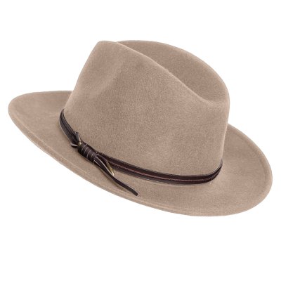 Hatter - Gårda Vicenza Crushable Wool felt Fedora (beige)