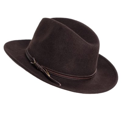 Hatter - Gårda Vicenza Crushable Wool felt Fedora (brun)