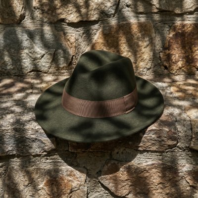 Hatter - Gårda Volterra Fedora Wool Hat (militærgrønn/beige)
