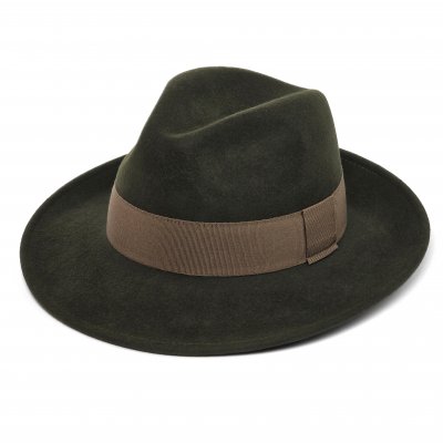 Hatter - Gårda Volterra Fedora Wool Hat (militærgrønn/beige)