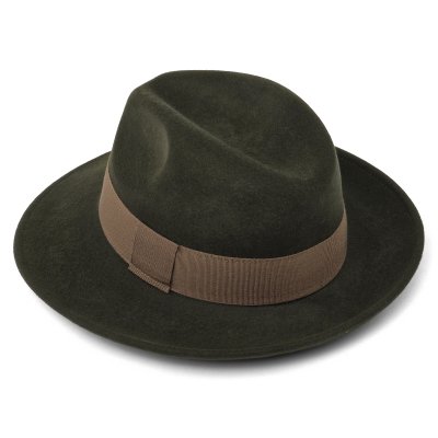 Hatter - Gårda Volterra Fedora Wool Hat (militærgrønn/beige)