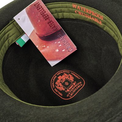 Hatter - Gårda Volterra Fedora Wool Hat (militærgrønn/beige)