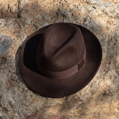 Hatter - Gårda Volterra Fedora Wool Hat (mørk brun)