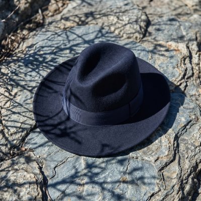 Hatter - Gårda Volterra Fedora Wool Hat (marineblå)
