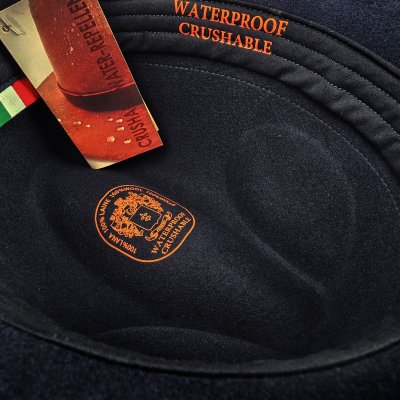 Hatter - Gårda Volterra Fedora Wool Hat (marineblå)