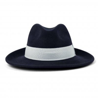 Hatter - Gårda Volterra Fedora Wool Hat (marineblå/off-white)