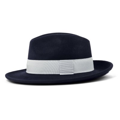 Hatter - Gårda Volterra Fedora Wool Hat (marineblå/off-white)
