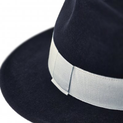 Hatter - Gårda Volterra Fedora Wool Hat (marineblå/off-white)