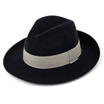 Hatter - Gårda Volterra Fedora Wool Hat (svart/kremfarget)