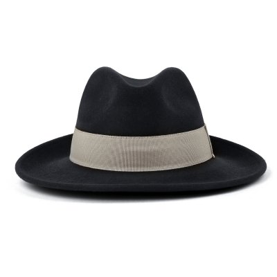 Hatter - Gårda Volterra Fedora Wool Hat (svart/kremfarget)