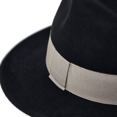 Hatter - Gårda Volterra Fedora Wool Hat (svart/kremfarget)