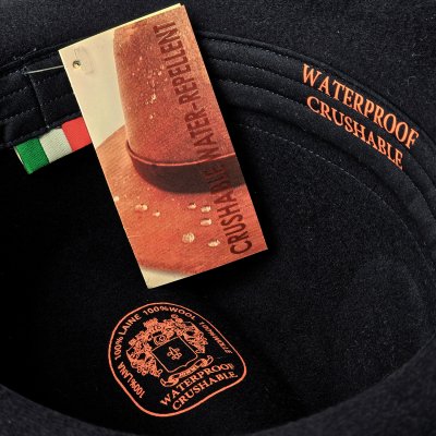 Hatter - Gårda Volterra Fedora Wool Hat (svart/kremfarget)