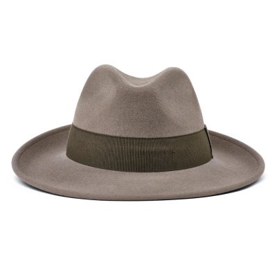 Hatter - Gårda Volterra Fedora Wool Hat (taupe/militærgrønn)