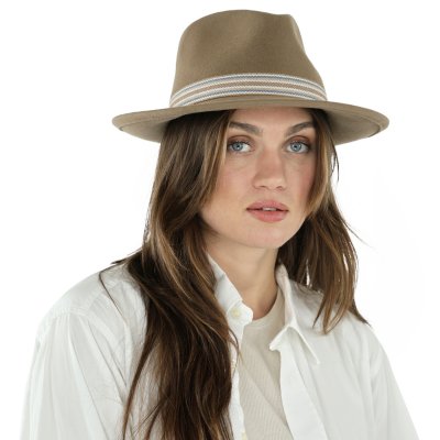 Hatter - Gårda Belluno Crushable Wool felt Fedora (beige)