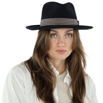 Hatter - Gårda Belluno Crushable Wool felt Fedora (blå)