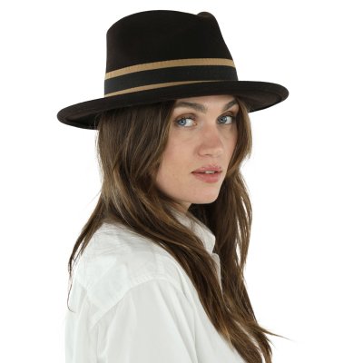 Hatter - Gårda Belluno Crushable Wool felt Fedora (brun)