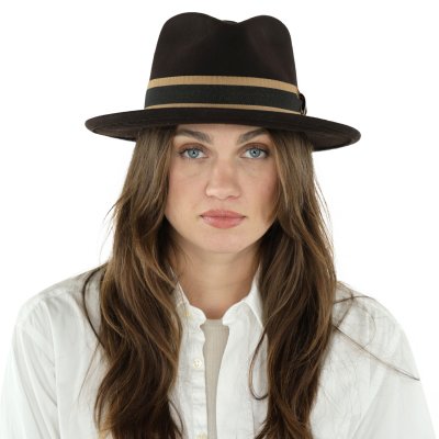 Hatter - Gårda Belluno Crushable Wool felt Fedora (brun)