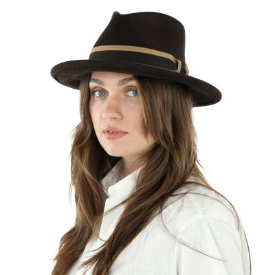 Hatter - Gårda Belluno Crushable Wool felt Fedora (brun)