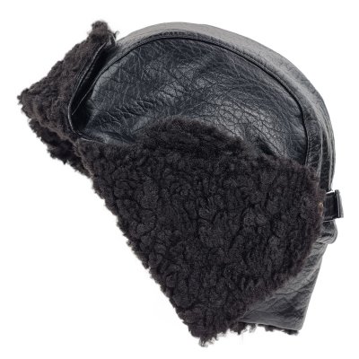 Pelslue - Gårda Linsell Leather Trapper (svart)