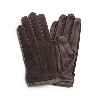 Hansker - HK Men's Touch glove Lamb suede/Lamb nappa, Wool blend lining (brun)