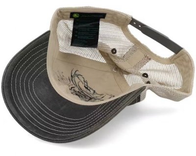 Cap- John Deere 6 Panel Chan & Mesh Dad Cap (grå/beige)