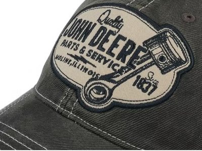 Cap- John Deere 6 Panel Chan & Mesh Dad Cap (grå/beige)
