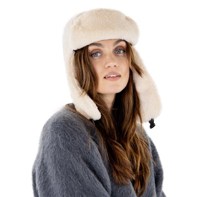 Pelslue - Gårda Angora Trapper Hat (krem)