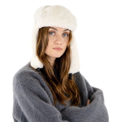 Pelslue - Gårda Angora Trapper Hat (hvit)