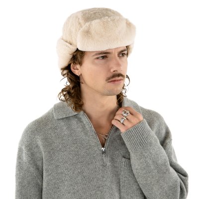 Pelslue - Gårda Angora Trapper Hat (krem)