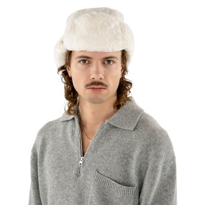 Pelslue - Gårda Angora Trapper Hat (hvit)