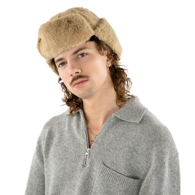 Pelslue - Gårda Faux Fur Trapper Hat (lys brun)