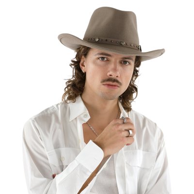 Hatter - Gårda Bowmont Crushable Wool felt Western hat (greige)