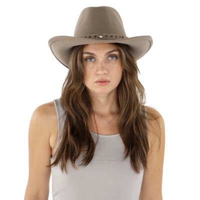 Hatter - Gårda Bowmont Crushable Wool felt Western hat (greige)