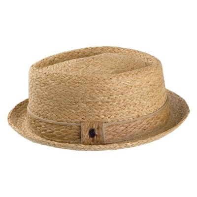 Hatter - Raffia Diamond Crown Pork Pie (natur)