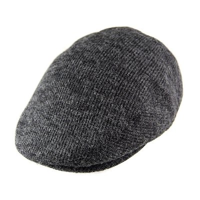 Sixpence / Flat cap - Jaxon Hats Ribknit Earlap Flat Cap (grå)