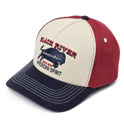 Caps - Black River Buffalo Trucker (krem/rød/blå)
