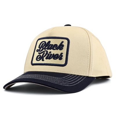 Caps - Black River Denver Cotton Snapback (krem/marineblå)