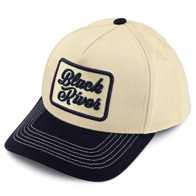 Caps - Black River Denver Cotton Snapback (krem/marineblå)