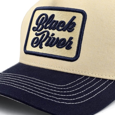 Caps - Black River Denver Cotton Snapback (krem/marineblå)