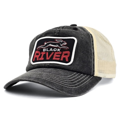 Caps - Black River Hare Washed Trucker (svart/kremfarget)