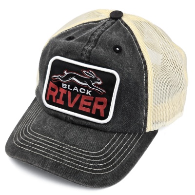 Caps - Black River Hare Washed Trucker (svart/kremfarget)