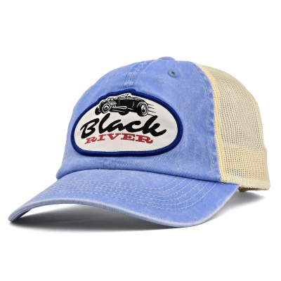 Caps - Black River Hot Rod Washed Trucker (lyseblått/krem)
