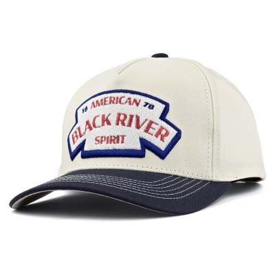 Caps - Black River Nashville Cotton Snapback (off-white/marineblå)