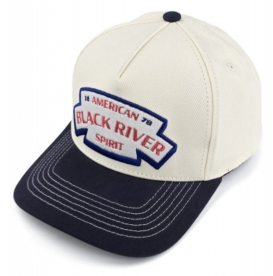 Caps - Black River Nashville Cotton Snapback (off-white/marineblå)
