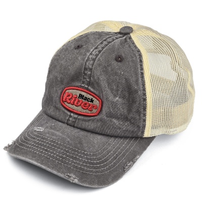 Caps - Black River Portland Washed Trucker (svart/kremfarget)